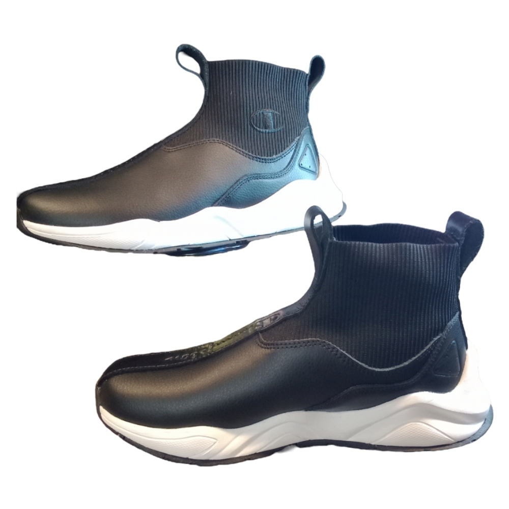 High Top fitted Black & White Champion Sneakers (slim fit)